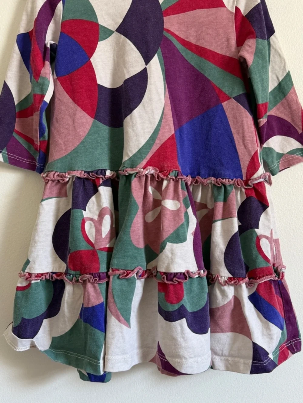 Tea Collection Girls Dress Size 4 Abstract Colorful Spring Purple Summer Cotton